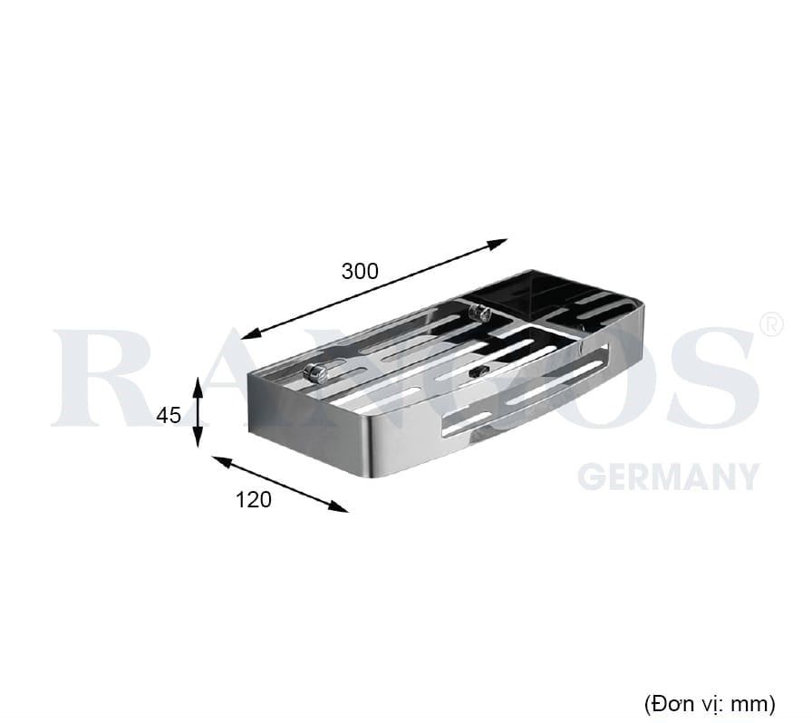 Kệ góc chữ nhật đơn RANGOS RG-PK3638