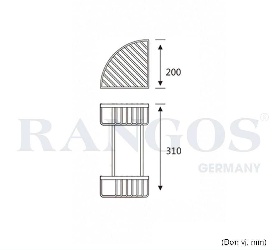 Kệ góc tam giác đôi RANGOS RG-PK3A001B