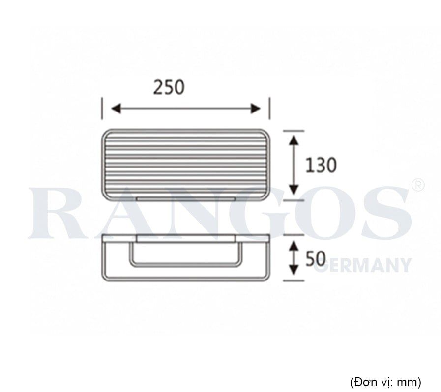 Kệ góc chữ nhật đơn RANGOS RG-PK3A002