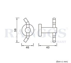 Móc treo khăn đơn 2 móc RANGOS RG-PK4605-B