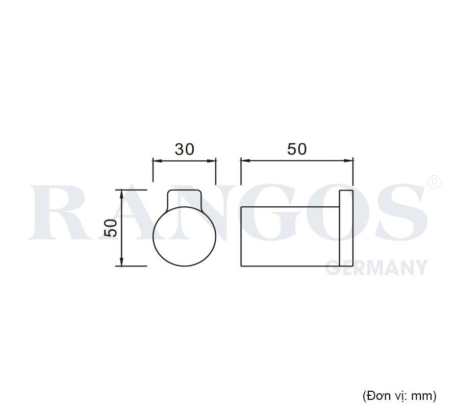 Móc treo khăn đơn 1 móc RANGOS RG-PK4805