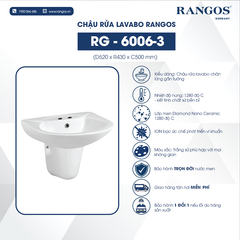 Chậu rửa lavabo chân lửng Rangos RG-6006-3
