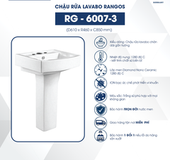 Chậu rửa lavabo chân dài Rangos RG-6007-3