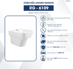 Chậu rửa lavabo liền chân Rangos RG-6109