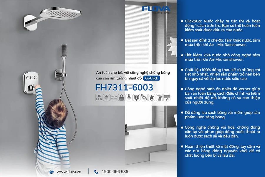 Sen âm tường nhiệt độ cao cấp FH 7311-6003