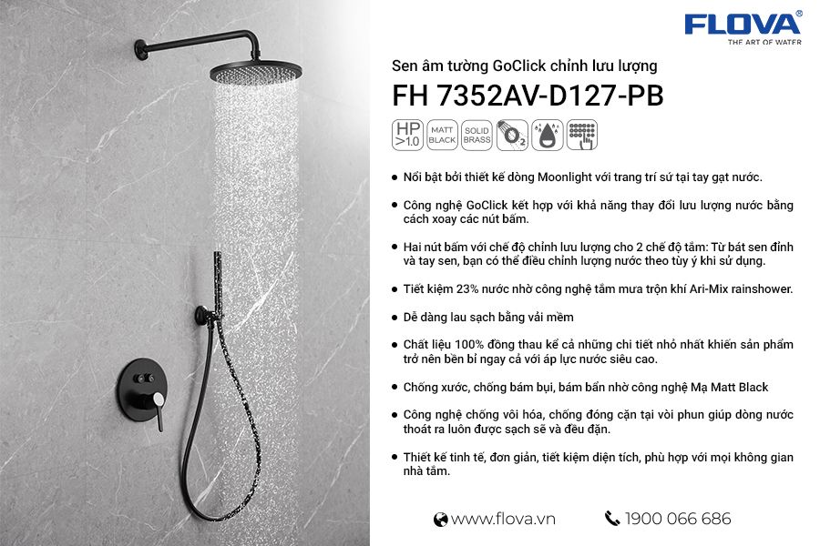 Sen âm tường chỉnh lưu lượng FH 7352AV-D127-PB