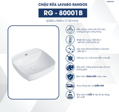 Chậu rửa lavabo bán âm bàn Rangos RG-80001B