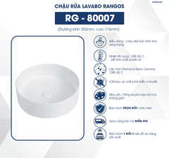 Chậu rửa lavabo đặt bàn Rangos RG-80007