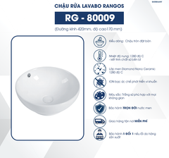 Chậu rửa lavabo đặt bàn Rangos RG-80009