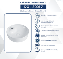 Chậu rửa lavabo đặt bàn Rangos RG-80017