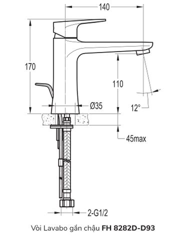 Vòi Lavabo gắn chậu FH 8282D-D93