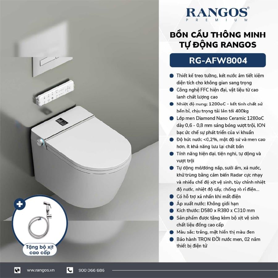 Bồn cầu thông minh tự động RG-AFW8004