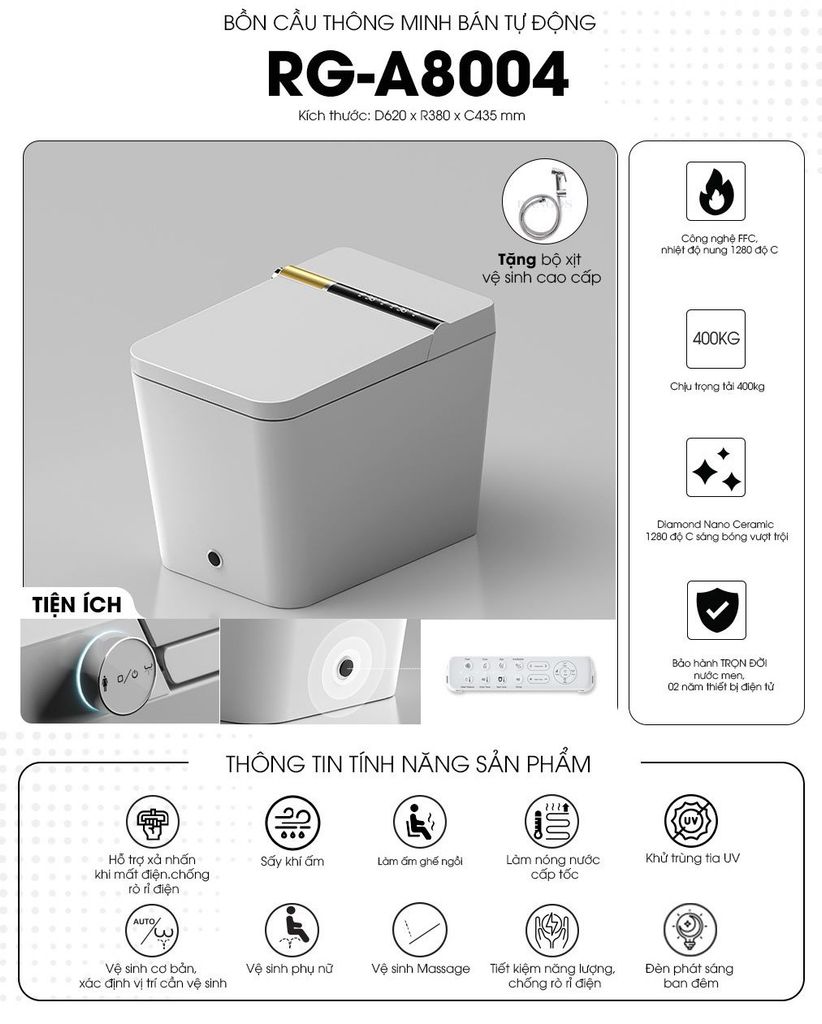 Bồn cầu thông minh tự động RANGOS RG-A8004