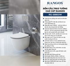 Bồn cầu treo tường cao cấp Rangos RG-S8803W