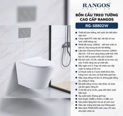 Bồn cầu treo tường cao cấp Rangos RG-S8802W