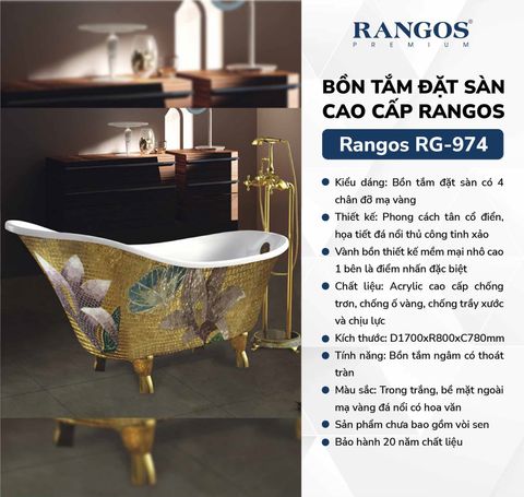 Bồn tắm đặt sàn cao cấp RG-974