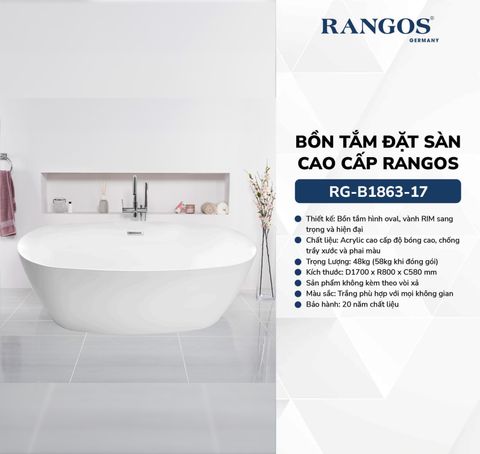 BỒN TẮM ĐẶT SÀN CAO CẤP RANGOS RG-B1863-17