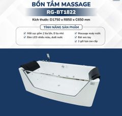 BỒN TẮM MASSAGE CAO CẤP RG-BT1822