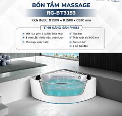 BỒN TẮM MASSAGE CAO CẤP RG-BT3153