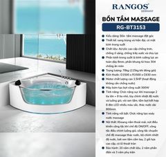 BỒN TẮM MASSAGE CAO CẤP RG-BT3153