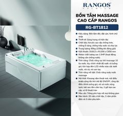 BỒN TẮM MASSAGE CAO CẤP RG-BT1812