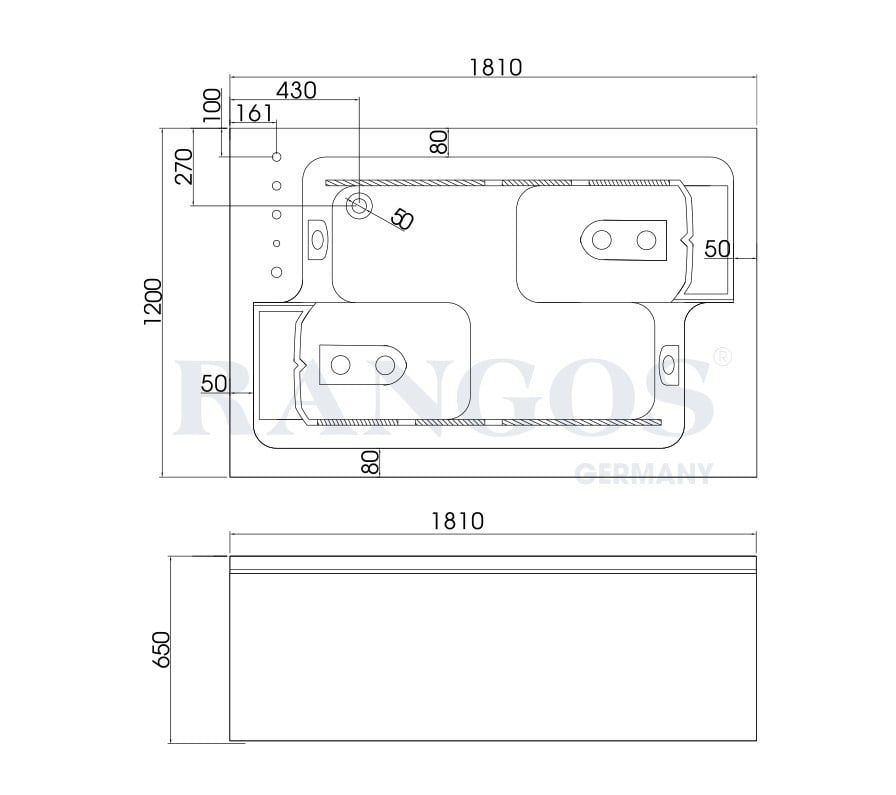 BỒN TẮM MASSAGE CAO CẤP RG-BT1812