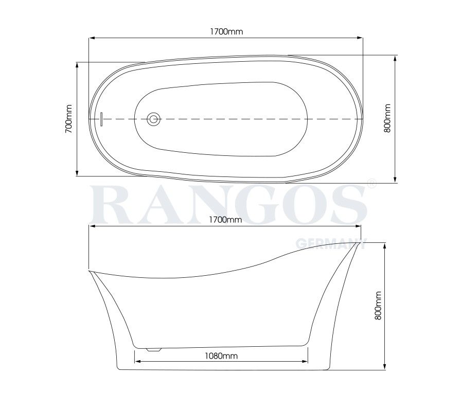 BỒN TẮM ĐẶT SÀN CAO CẤP RANGOS RG-B1860-17
