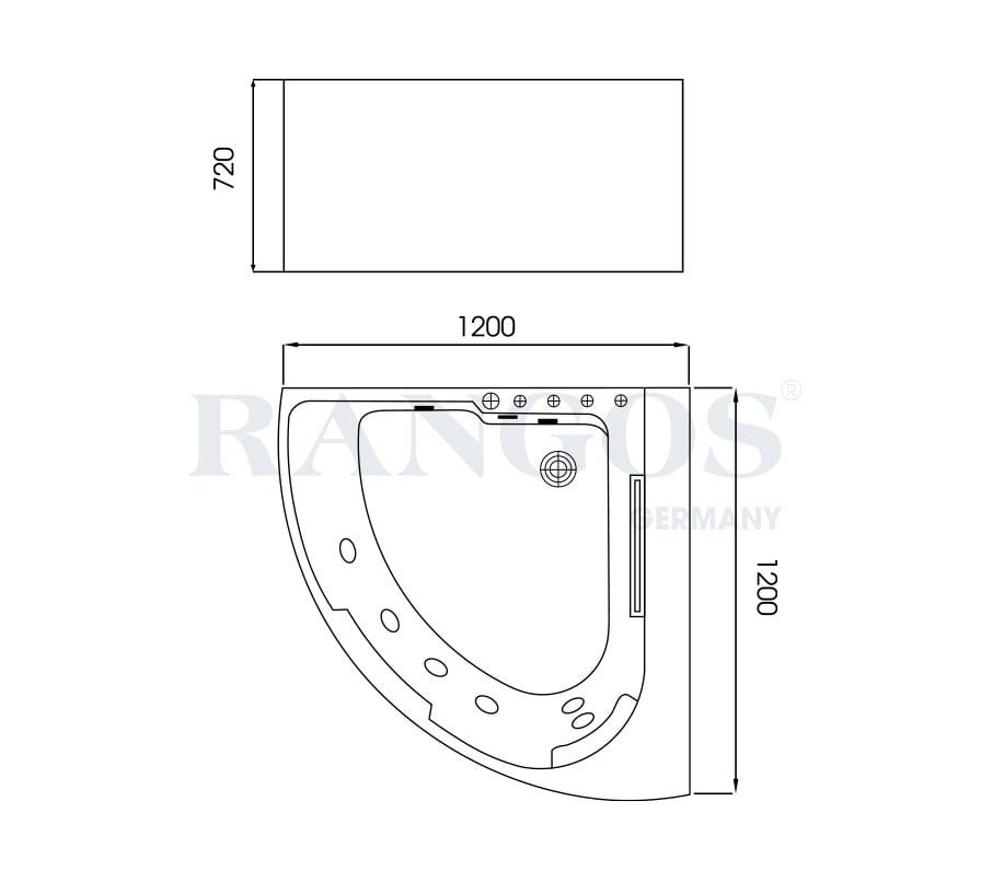BỒN TẮM MASSAGE CAO CẤP RG-BT3012