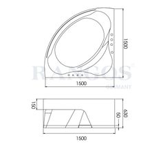 BỒN TẮM MASSAGE CAO CẤP RG-BT3153
