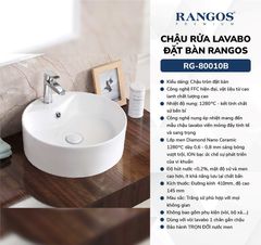 Chậu rửa lavabo đặt bàn Rangos RG-80010B
