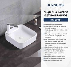 Chậu rửa lavabo đặt bàn Rangos RG-80014