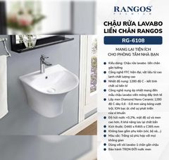 Chậu rửa lavabo liền chân Rangos RG-6108