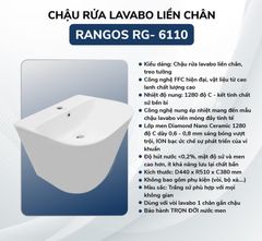 Chậu rửa lavabo liền chân Rangos RG- 6110