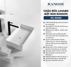 Chậu rửa lavabo đặt bàn Rangos RG-80008