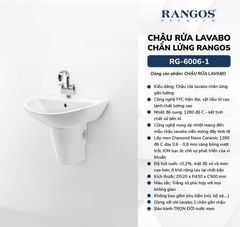 Chậu rửa lavabo chân lửng Rangos RG-6006-1