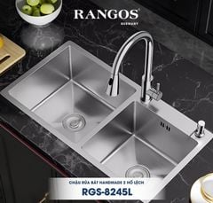 Chậu rửa bát HANDMADE 2 hố lệch RGS-8245L