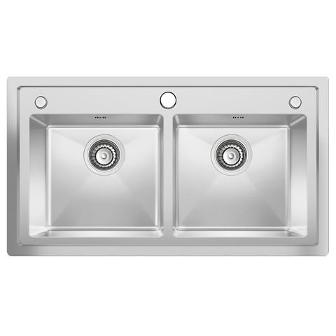 Chậu rửa bát HANDMADE 2 hố cân có giật cấp RGS-8648C-GC