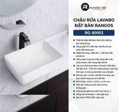 Chậu rửa lavabo đặt bàn Rangos RG-80002