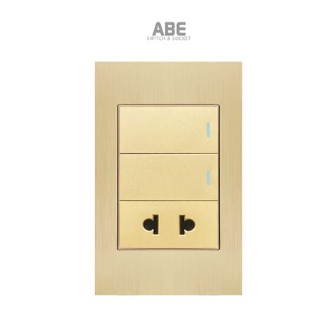 Công tắc đôi kèm Ổ cắm đơn Titanium X