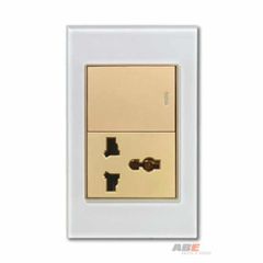 Công tắc đơn kèm Ổ cắm đa năng Crystal White