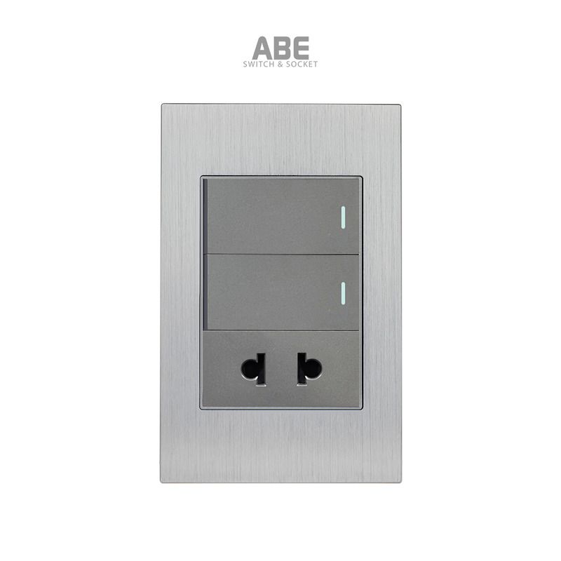 Công tắc đôi kèm Ổ cắm đơn Titanium X