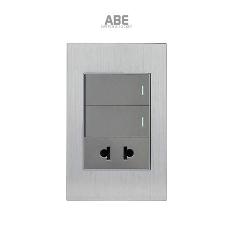 Công tắc đôi kèm Ổ cắm đơn Titanium X