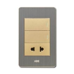 Công tắc đôi kèm Ổ cắm đơn Satin B