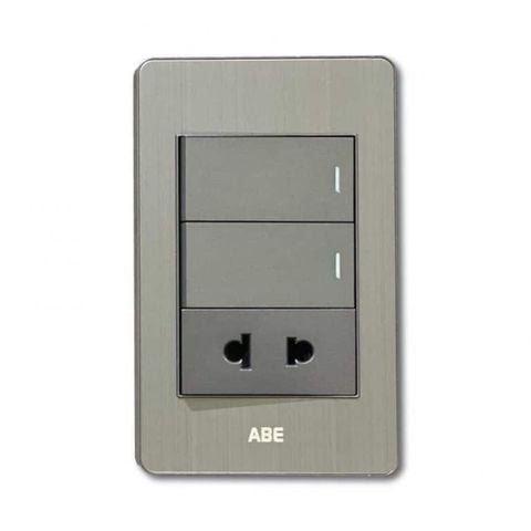 Công tắc đôi kèm Ổ cắm đơn Satin B