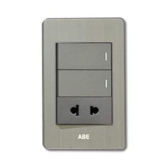 Công tắc đôi kèm Ổ cắm đơn Satin B