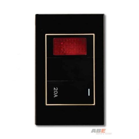 Công tắc 20A kèm Đèn báo Crystal Black