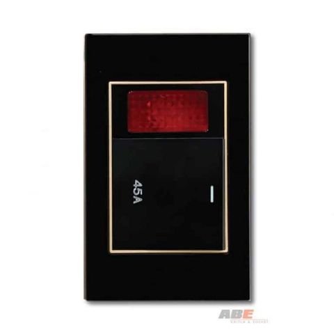Công tắc 45A kèm Đèn báo Crystal Black