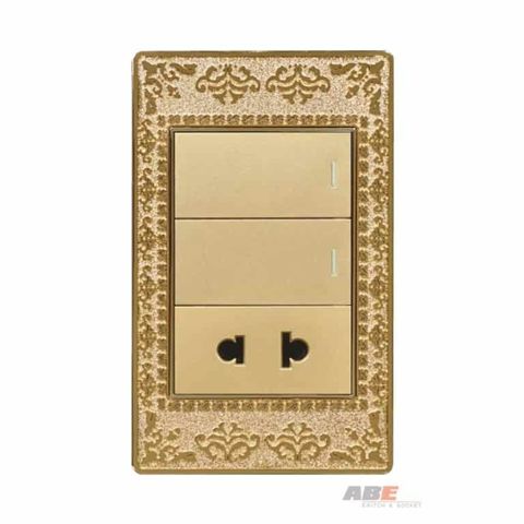 Công tắc đôi kèm Ổ cắm đơn Lace