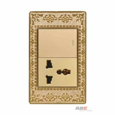 Công tắc đơn kèm Ổ cắm đa năng Lace