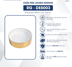 Chậu rửa lavabo đặt bàn Rangos RG-DE8003